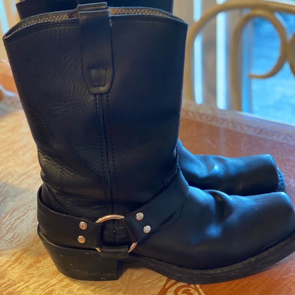Durango 100% Leather Harness Boots (Black)
